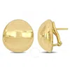 AMOUR AMOUR 15MM DOMED OMEGA CLIP BACK EARRINGS IN 14K YELLOW GOLD