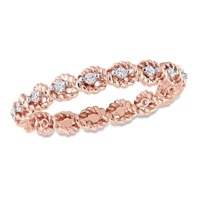 Amour 1/6 Ct Tw Diamond Infinity Eternity Ring In 10k Rose Gold