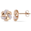 Amour 1/6 Ct Tw Diamond Swirl Stud Earrings In 14k Rose Gold In Pink