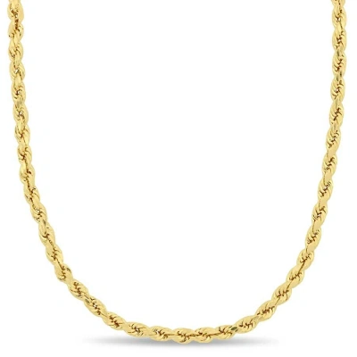 Amour 16 Inch Rope Chain Necklace In 10k Yellow Gold (3 Mm)