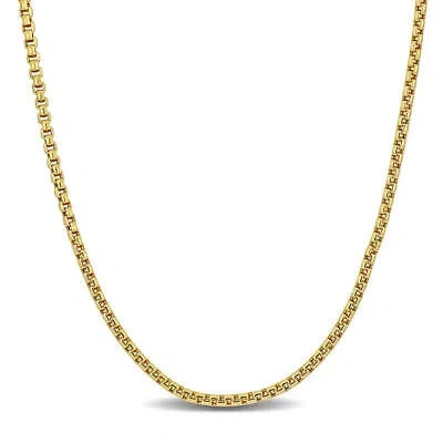 Pre-owned Amour 1.6mm Hollow Round Box Link Chain Necklace In 14k Yellow Gold - 18 In