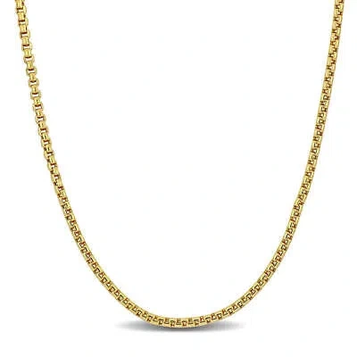 Pre-owned Amour 1.6mm Hollow Round Box Link Chain Necklace In 14k Yellow Gold - 20 In