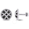 AMOUR AMOUR 17 CT TGW BLACK ONYX CUFFLINK IN STERLING SILVER