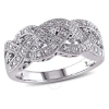 Amour 1/8 Ct Tw Braided Diamond Ring In Sterling Silver In Silver