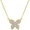 Amour 1/8 Ct Tw Diamond Butterfly Pendant With Chain In 10k Yellow Gold In Yellow