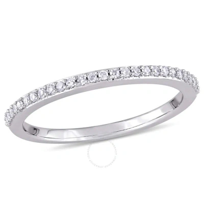Amour 1/8 Ct Tw Diamond Semi-eternity Anniversary Band In 14k White Gold In Gold / Gold Tone / White
