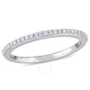 Amour 1/8 Ct Tw Diamond Semi-eternity Anniversary Band In 14k White Gold In Gold / Gold Tone / White