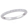 Amour 1/8 Ct Tw Diamond Semi-eternity Anniversary Band In 14k White Gold In Gold / Gold Tone / White