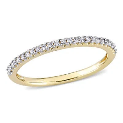 Pre-owned Amour 1/8 Ct Tw Diamond Semi-eternity Ring In 14k Yellow Gold