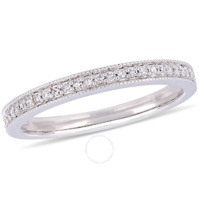 Amour 1/8 Ct Tw Diamond Stackable Eternity Wedding Band In 14k White Gold In Gold / Gold Tone / White