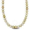 AMOUR AMOUR 18 IN 10-13MM WHITE AND GOLDEN SOUTH SEA CULTURED PEARL NECKLACE IN 14K YELLOW GOLD