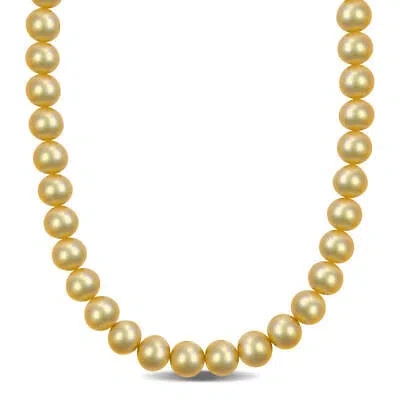 Pre-owned Amour 18 In 11-12mm Golden South Sea Cultured Pearl Necklace In 14k Yellow Gold