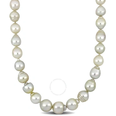 Amour 18 In 12-15mm Off-round Golden South Sea Cultured Pearl Necklace In 14k Yellow Gold