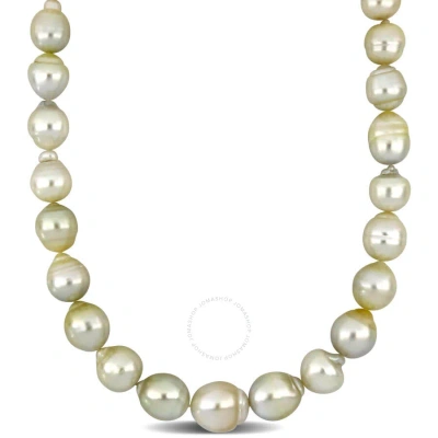 Amour 18 In 12-16mm Off-round Golden South Sea Cultured Multi-colored Pearl Necklace In 14k Yellow G