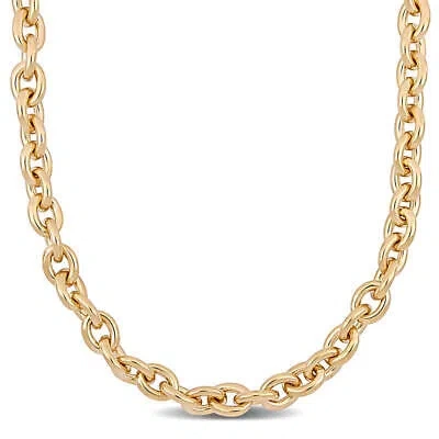 Pre-owned Amour 18 Inch Oval Link Necklace In Yellow Plated Sterling Silver