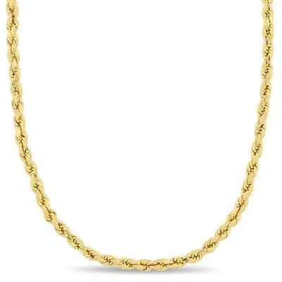 Pre-owned Amour 18 Inch Rope Chain Necklace In 10k Yellow Gold (3 Mm)