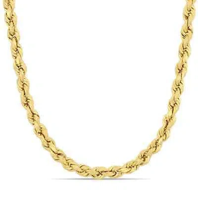 Pre-owned Amour 18 Inch Rope Chain Necklace In 14k Yellow Gold (5 Mm)