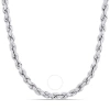 AMOUR AMOUR 18 INCH ROPE CHAIN NECKLACE IN STERLING SILVER WITH LOBSTER CLASP (5MM)