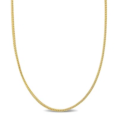 Amour 1.85mm Franco Link Chain Necklace In 10k Yellow Gold- 18 In In Two-tone