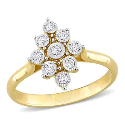 Amour 1/8ct Tdw Diamond Astral Ring In 14k 2-tone White And Yellow Gold