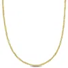 Amour 14k Yellow Gold Hollow Diamond Cut Singapore Chain Necklace 18 In Yellow