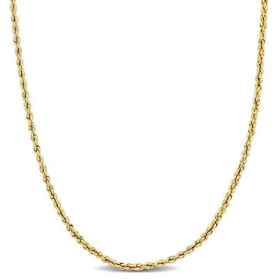 Pre-owned Amour 1.9mm Hollow Rope Chain Necklace In 14k Yellow Gold - 18 In