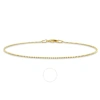 AMOUR AMOUR 1MM BALL CHAIN ANKLET IN YELLOW PLATED STERLING SILVER