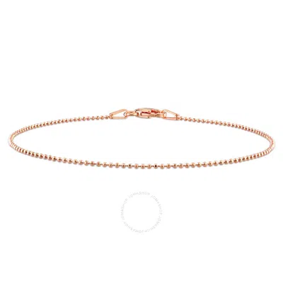 Amour 1mm Ball Chain Bracelet In Rose Plated Sterling Silver In Gold