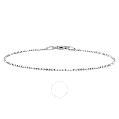 Amour 1mm Ball Chain Bracelet In Sterling Silver In White