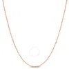 AMOUR AMOUR 1MM BALL CHAIN NECKLACE IN ROSE PLATED STERLING SILVER