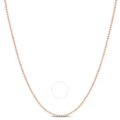 Amour 1mm Ball Chain Necklace In Rose Plated Sterling Silver In Gray