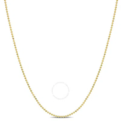 Amour 1mm Ball Chain Necklace In Yellow Plated Sterling Silver In Gold