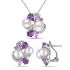 Amour 2 -pc Set Of 4 Ct Tgw Created White And Pink Sapphire In White