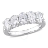 AMOUR AMOUR 2 1/2 CT DEW OVAL CUT CREATED MOISSANITE SEMI ETERNITY BAND IN 10K WHITE GOLD