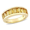 AMOUR AMOUR 2 1/3 CT TGW BAGUETTE-CUT CITRINE SEMI-ETERNITY ANNIVERSARY BAND IN STERLING SILVER