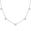 Amour 2 1/4 Ct Dew Created Moissanite Yard Necklace In Sterling Silver In White