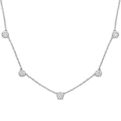 Pre-owned Amour 2 1/4 Ct Dew Created Moissanite Yard Necklace In Sterling Silver In White