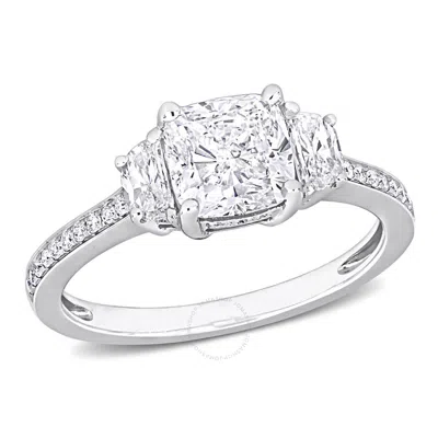 Amour 2 1/4ct Tdw Engagement Ring In 14k White Gold In Metallic