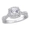 AMOUR AMOUR 2 1/8 CT TGW CREATED WHITE SAPPHIRE HALO RING IN STERLING SILVER