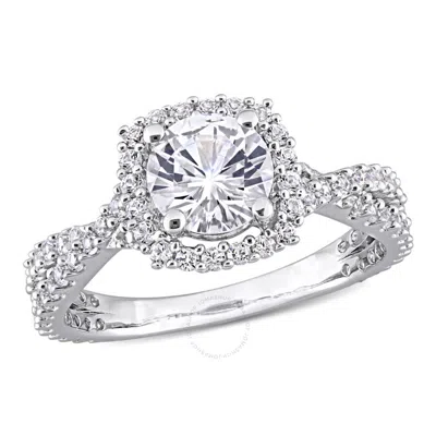 Amour 2 1/8 Ct Tgw Created White Sapphire Halo Ring In Sterling Silver