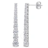 Amour 2 3/4 Ct Dew Created Moissanite Journey Earrings In Sterling Silver In White