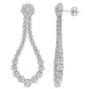 Amour 2 3/4 Ct Dew Created Moissanite Open Pear Shape Dangle Earrings In Sterling Silver In White