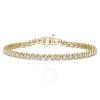 AMOUR AMOUR 2 3/4 CT DEW CREATED MOISSANITE S-LINK TENNIS BRACELET IN YELLOW PLATED STERLING SILVER