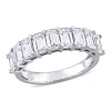 AMOUR AMOUR 2 3/4 CT DEW EMERALD CREATED MOISSANITE SEMI-ETERNITY RING IN 10K WHITE GOLD