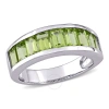 AMOUR AMOUR 2 3/4 CT TGW BAGUETTE-CUT PERIDOT SEMI-ETERNITY ANNIVERSARY BAND IN STERLING SILVER