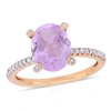 Amour 2 3/8 Ct Tgw Rose De France And 1/10 Ct Tw Diamond Ring In 10k Rose Gold In Gold / Gold Tone / Rose / Rose Gold / Rose Gold Tone