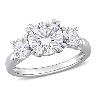 Pre-owned Amour 2 5/8 Ct Tgw Created Moissanite Engagement Ring In 10k White Gold