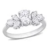 Amour 2 Ct Dew Created Moissanite Engagement Ring In 10k White Gold In White