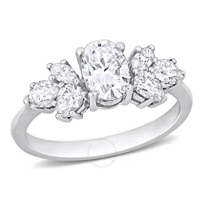 Amour 2 Ct Dew Created Moissanite Engagement Ring In 10k White Gold