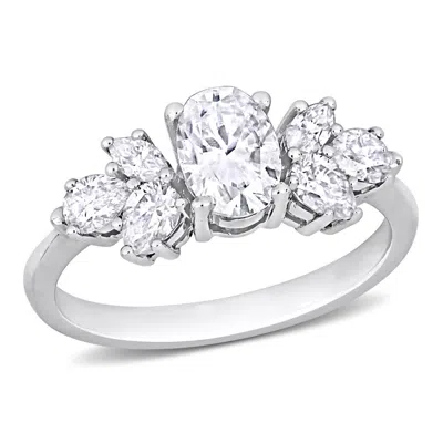 Amour 2 Ct Dew Created Moissanite Engagement Ring In 10k White Gold In ["white"]